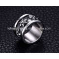 Silber gothic Blume gravierten Ring, Edelstahl Punk Rock Schmuck